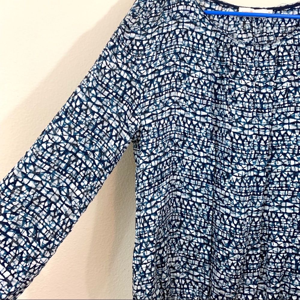 Tory Burch Silk Printed Honeycomb Blouse Top - Picture 5 of 8
